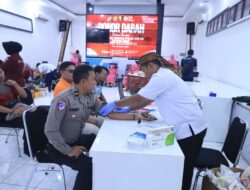 Polres Bojonegoro Gelar Donor Darah Dalam Rangka Hari Jadi Humas Polri Ke 74