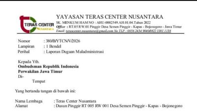 Seleksi Direksi Perumda Bojonegoro, Teras Center Nusantara Seret Dugaan Maladministrasi ke Ombudsman 